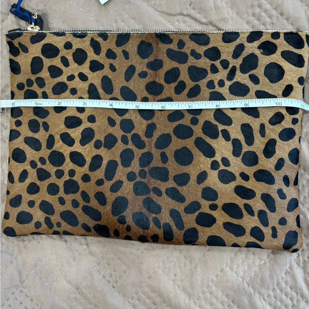 Clare V. Leopard Print Genuine Calf Hair Clutch - Picture 11 of 12